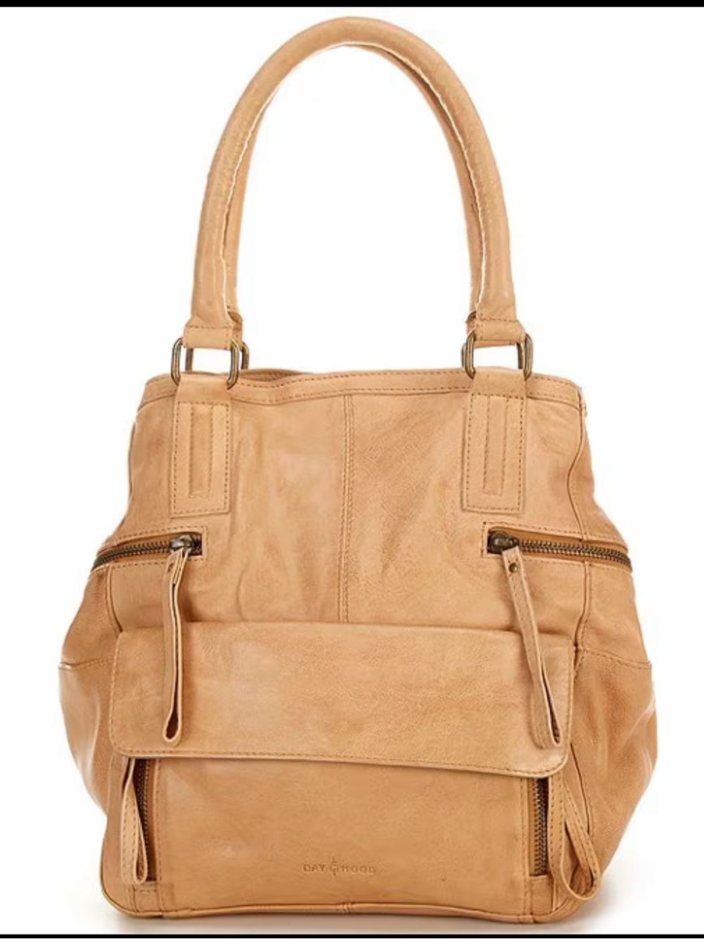 Day & Mood Hannah Small Leather Satchel Bag in Camel